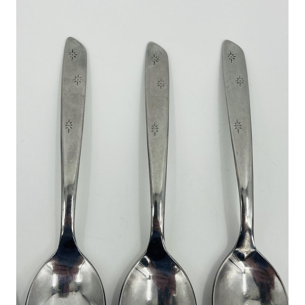 Set Of 6 Vintage Superior Stainless Atomic Night Sky Teaspoons MCM USA - Picture 3 of 7